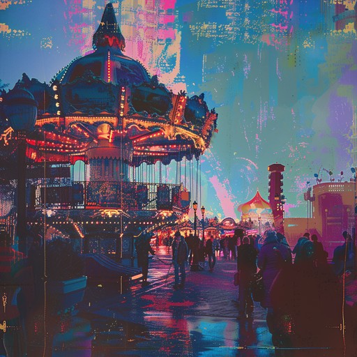 An eerie and dissonant melody echoes through an abandoned carnival, as if played on a malfunctioning musicbox. The tune is punctuated by random glitches, stutters, and discordant notes, creating a sense of unease and disorientation. The overall effect is both mesmerizing and deeply unsettling, evoking images of decaying carnival rides and forgotten childhood nightmares.