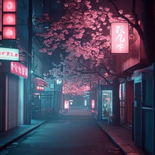 An instrumental chill jingle combining traditional japanese shamisen with modern lo fi beats, capturing the serene ambiance of a calm night stroll through the illuminated streets of tokyo.