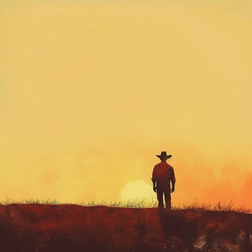 The mournful melody of a solitary cowboy riding through the dusty plains, lamenting lost love and the hardships of life on the trail. The haunting notes of a harmonica and the gentle strumming of an acoustic guitar paint a picture of the vast, empty landscape and the cowboy's inner turmoil.