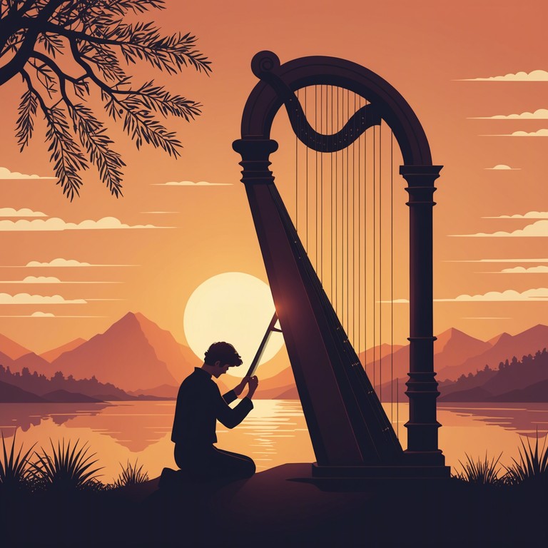 An alternative description focuses on the purity and subtlety of the harp's sound, creating an atmosphere of gentle whispers that comfort and enchant the listener, making it ideal for moments of introspection or emotional healing.