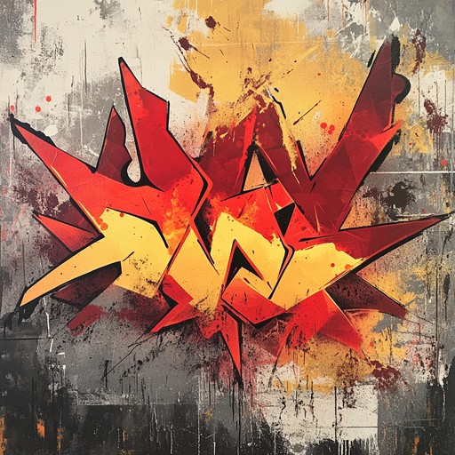 An electrifying instrumental combining pounding hip hop drums and heavy metal guitar riffs, driving an intense and chaotic musical experience.