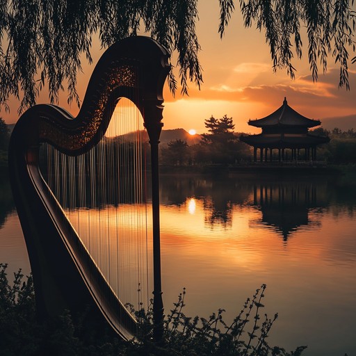 A tranquil instrumental piece with harp melodies inspired by timeless streams of ancient civilizations, promoting serenity and introspection.