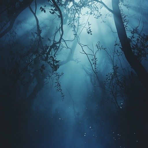 Journey through a night time forest filled with shadowy enchantments, where each step reveals an ancient, mystical secret. The music is a blend of ominous and delicate sounds that create an atmosphere of eerie beauty and magical intrigue.