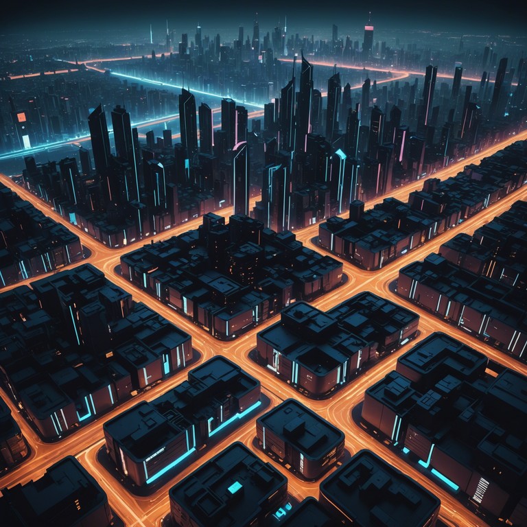 This piece embodies the intoxicating energy of a never sleeping cyberpunk city with a glowing neon ambiance. As the soundtrack to nightly escapades through the digital landscape, it mirrors the rush and the rollercoaster of emotions experienced by dwellers of this synth driven universe