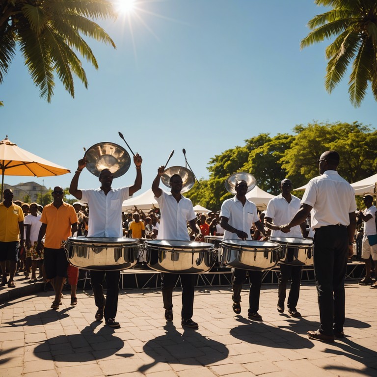 A track that brings together traditional reggae rhythms with luxurious modern electronic elements. The steelpan takes a central role, weaving a tapestry of cool, resonant sounds that stimulate feelings of elevation and profound emotional release, ideal for a modern listening audience demanding a grand, powerful auditory experience.