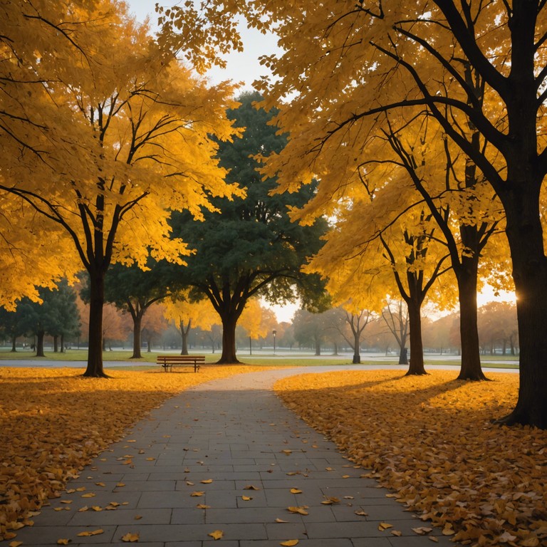 This track features gentle and reflective jazz tunes evoking the sensation of walking through a sunlit park in autumn. Soft saxophone melodies intertwire with the quietude of a fading day, conjuring a feeling of nostalgia and tranquility.