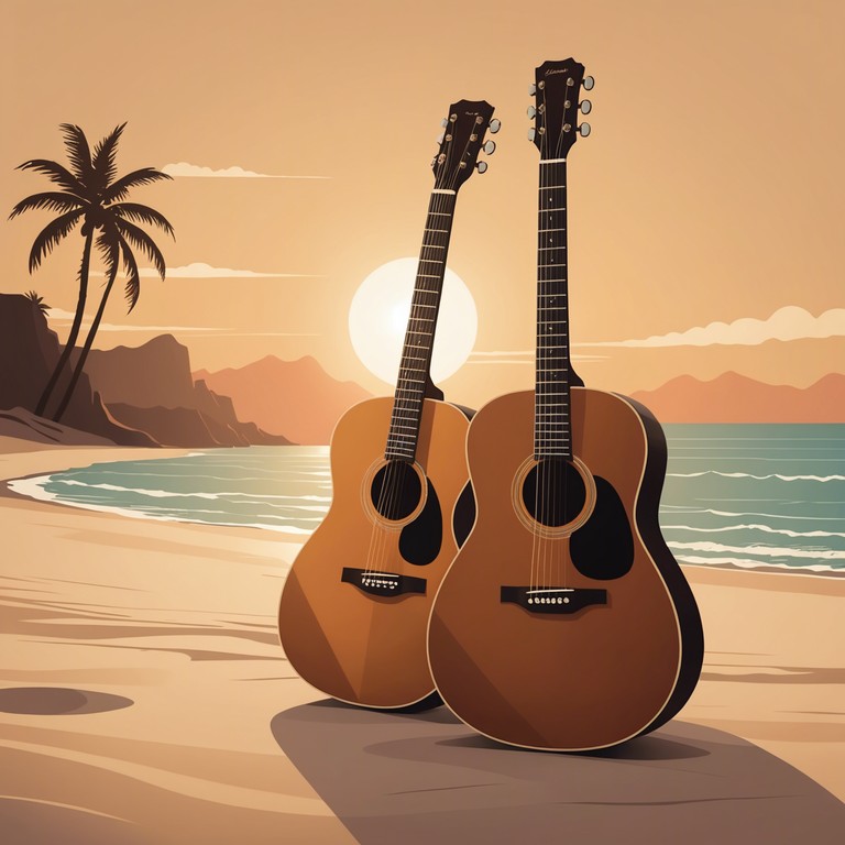 This alternative title offers a more direct connection to the romantic and calm atmosphere generated by an acoustic guitar gently serenading against the backdrop of a picturesque beach sunset. The acoustic strums blend seamlessly with mild rumba rhythms, supporting an ambience that's perfect for evening relaxation and reflection. This alternative title offers a more direct connection to the romantic and calm atmosphere generated by an acoustic guitar gently serenading against the backdrop of a picturesque beach sunset. The acoustic strums blend seamlessly with mild rumba rhythms, supporting an ambience that's perfect for evening relaxation and reflection.