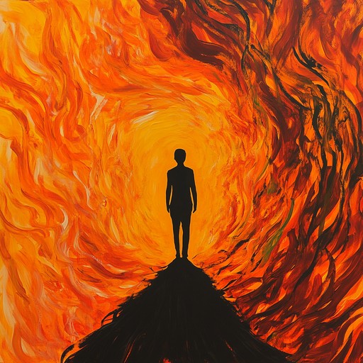 An evocative instrumental nu metal composition that combines heavy guitar riffs, pounding drums, and atmospheric elements to portray a journey through emotional upheaval and passion.