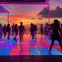 energetic dance track with pulsating beats and synths