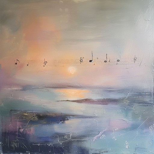 Imagine a serene twilight, where the sky glows with soft, ethereal hues and the world is calm and still. The melodies drift gently like a breeze, where soft chords and gentle beats transport the listener into a tranquil state of mind. Subtle soundscapes give the feeling of floating through a mystical evening.