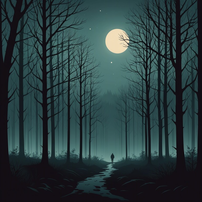A track featuring a slow, evolving soundscape that lingers on the eerie, immersive elements of darkness without words. Perfect for creating an atmosphere of suspense or deep contemplation. The music is composed with a blend of subtle electronic textures and deep bass, unfolding over a minimalist, yet disturbing backdrop.
