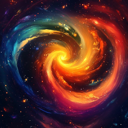 An instrumental piece that combines pulsing electronic beats with ethereal melodies, capturing the essence of the cosmos and the rhythmic dance of celestial bodies