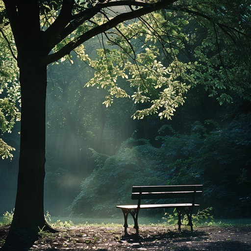 Capture the serene essence of a peaceful afternoon in a sunlit park. Gentle breezes sway the swing while dappled sunlight filters through the trees. Let the calming melodies and soft rhythms create a tranquil atmosphere, inviting listeners to unwind and enjoy the simple beauty of nature.
