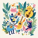 a groovy instrumental track perfect for kids' jungle adventures.