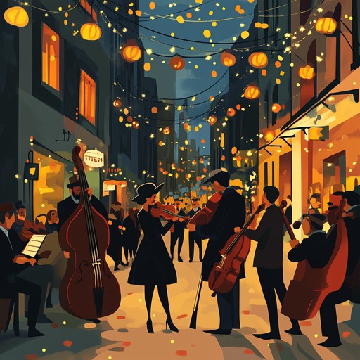 A vibrant instrumental fusing traditional klezmer melodies with groovy beats, inspiring joyful dancing and celebration.