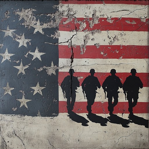 An emotional composition that combines heartfelt strings with a solitary trumpet, reflecting on a nation's past through proud highs and somber lows, aimed to evoke a deep sense of unity and remembrance.